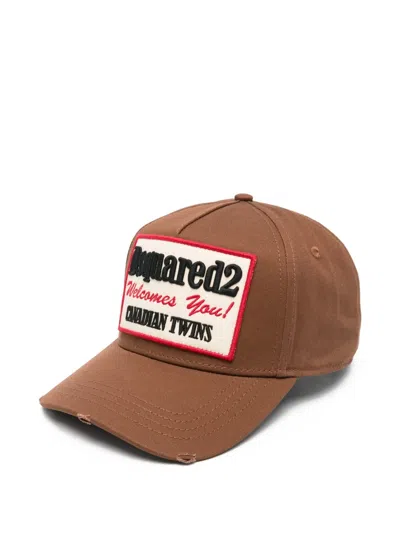 Dsquared2 Logo-patch Cap In Brown