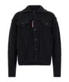 Dsquared2 Dsquared Men Black Wool Blend Wool Jean Jacket In Blue