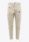 Dsquared2 Cotton Cargo Trouser With Logo Patch In Beige