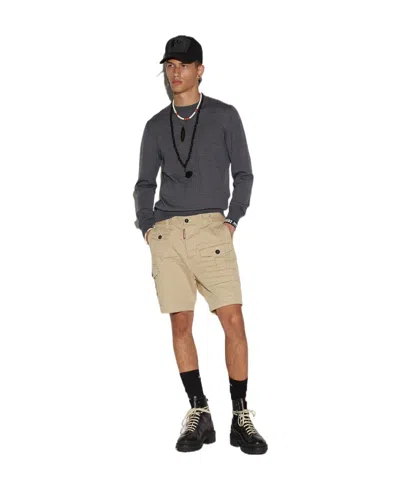 Dsquared2 Logo Patch Cargo Shorts In Black