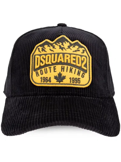 Dsquared2 Logo-patch Cotton Baseball Cap In Black