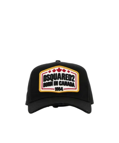 Dsquared2 Black Logo Patch Baseball Cap