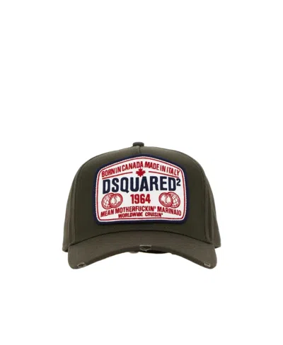 Dsquared2 Logo-patch Cotton Baseball Cap In Green