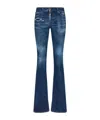 Dsquared2 Faded Wash Denim Trousers With Contrast Stitching In Blue