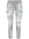 Dsquared2 Logo-patch Cotton-blend Jeans In Grau