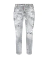 Dsquared2 Logo-patch Cotton-blend Jeans In Gray