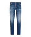 Dsquared2 Logo-patch Cotton-blend Tapered Jeans In Blue