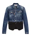 Dsquared2 Logo-patch Cotton Jacket In Blue
