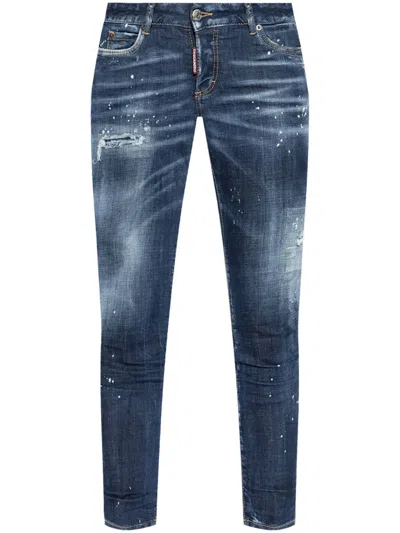 DSQUARED2 LOGO-PATCH COTTON JEANS