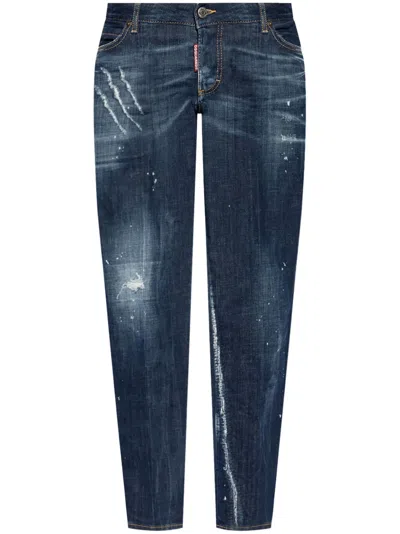 DSQUARED2 LOGO-PATCH COTTON JEANS
