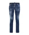 Dsquared2 Cropped Paint-splatter Jeans In Blue