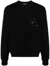 Dsquared2 Logo-patch Cotton Sweatshirt In Black
