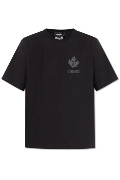 Dsquared2 Horror Maple Leaf T-shirt In Black