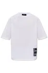 Dsquared2 Logo Patch Crewneck T-shirt In Bianco