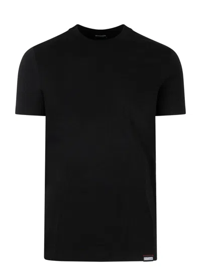 Dsquared2 Logo-patch Crewneck T-shirt In Nero