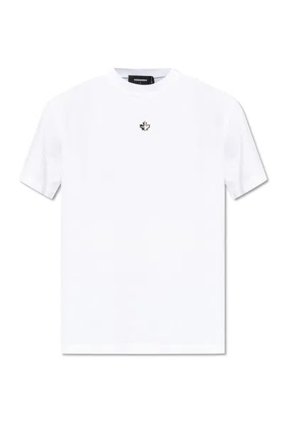 Dsquared2 Logo Patch Crewneck T-shirt In White