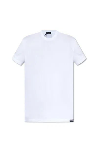 Dsquared2 Logo Patch Crewneck T-shirt In White