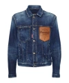 Dsquared2 Fitted Sports Jacket With Contrasting Stitching In Blue