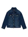 Dsquared2 Embroidered-logo Denim Jacket In Blue