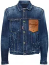Dsquared2 Fitted Sports Jacket With Contrasting Stitching In Blue