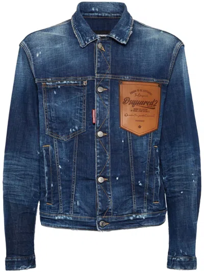 DSQUARED2 LOGO-PATCH DENIM JACKET