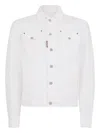 Dsquared2 Logo-patch Button-fastening Jacket In White