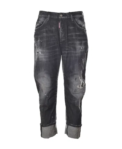 Dsquared2 Logo-patch Denim Jeans In Black
