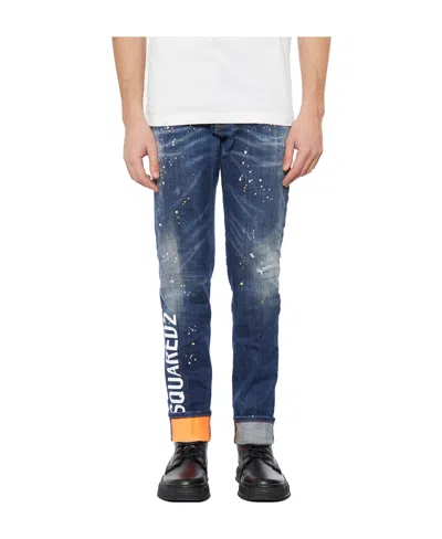 Dsquared2 Logo-patch Denim Jeans In Blue