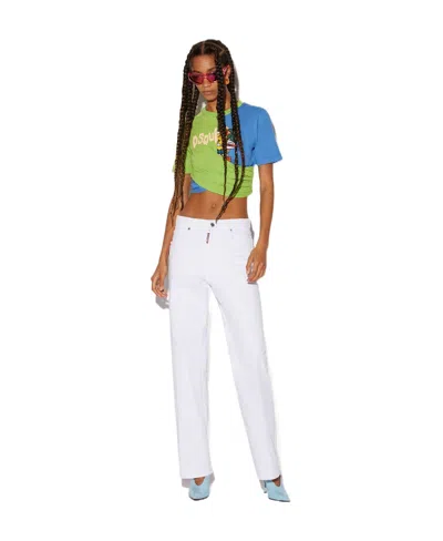 Dsquared2 'rebel Distressed Denim Jeans' In White