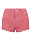 Dsquared2 Logo-patch Denim Shorts In Pink