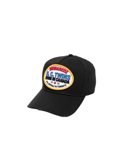 Dsquared2 Logo-patch Detail Baseball Cap In Black