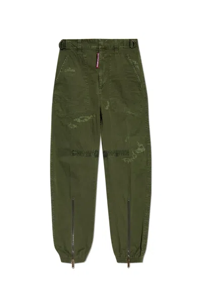 DSQUARED2 LOGO PATCH DISTRESSED CARGO PANTS