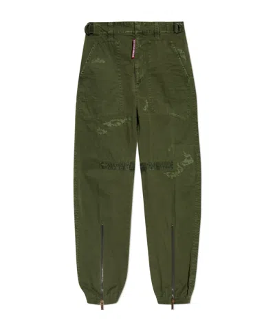 DSQUARED2 DSQUARED2 LOGO PATCH DISTRESSED CARGO PANTS