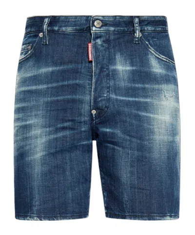 Dsquared2 Distressed-effect Jeans Shorts In Blue