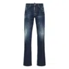 Dsquared2 The American Blue Jeans With Logo Patch On The Rear And Faded Effect In Denim Man In Blue