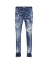 DSQUARED2 LOGO PATCH DISTRESSED JEANS