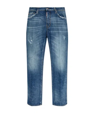 DSQUARED2 DSQUARED2 LOGO PATCH DISTRESSED JEANS