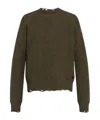 Dsquared2 Textured Knit Sweater With Cut-out Details And Relaxed Fit In Green