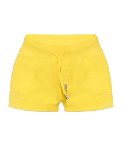 Dsquared2 Logo Patch Drawstring Shorts In Yellow