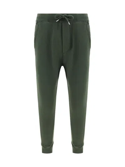 Dsquared2 Logo Patch Drawstring Track Trousers In Green
