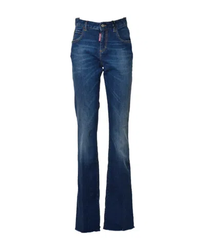 DSQUARED2 DSQUARED2 LOGO-PATCH HIGH-WAIST FLARED JEANS