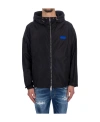 Dsquared2 Logo-patch Hooded Windbreaker Jacket In Black