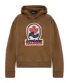 Dsquared2 Logo-patch Hoodie In Brown