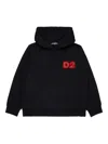 Dsquared2 Felpa Con Cappuccio E Logo Beads In Black