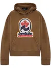Dsquared2 Logo-patch Hoodie In Brown