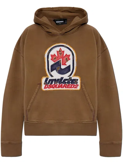 DSQUARED2 LOGO-PATCH HOODIE
