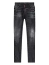 Dsquared2 Slim Fit Distressed Five-pocket Jeans In Black