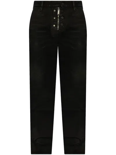 Dsquared2 Logo-patch Jeans In Black