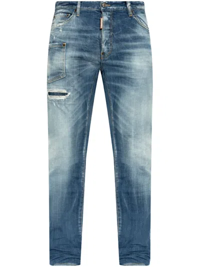 Dsquared2 Logo-patch Jeans In Blue