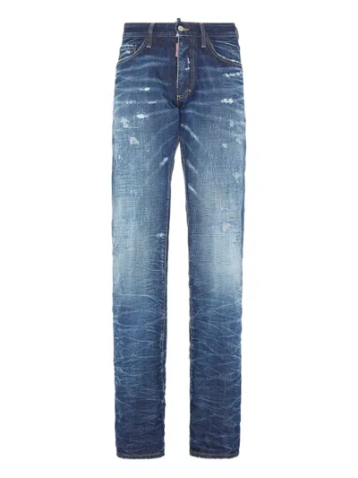 Dsquared2 Logo-patch Jeans In Blue